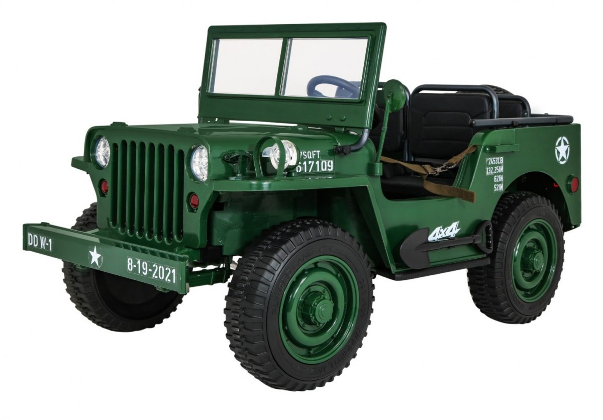 GIGA elektrické autíčko 4x4 Retro vojenské zelené