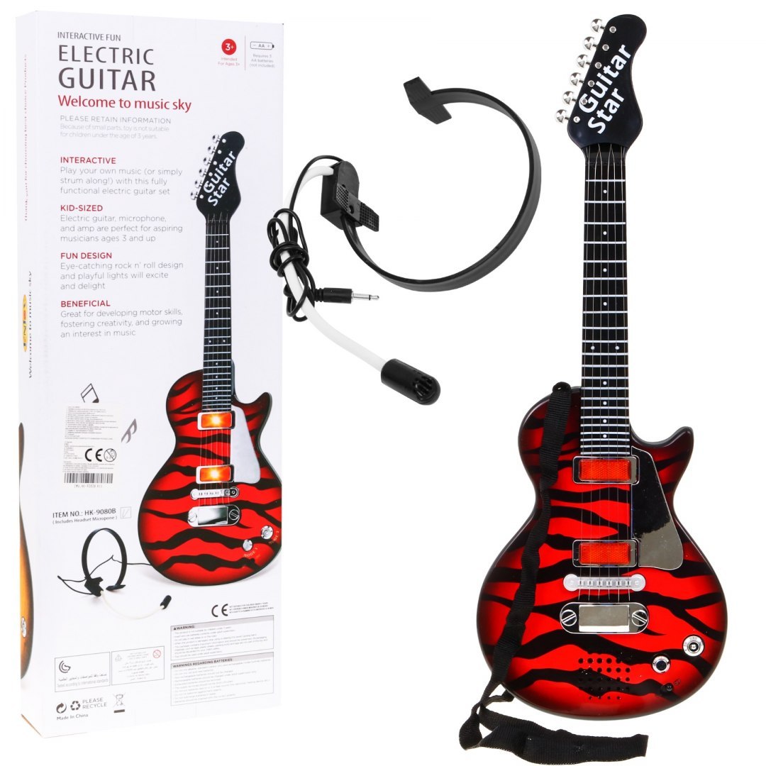 GIGA detská elektrická rocková gitara červená 